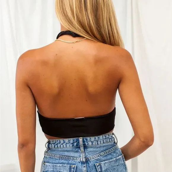 NWOT Sky to Moon White Halter Tie Top - Picture 2 of 6